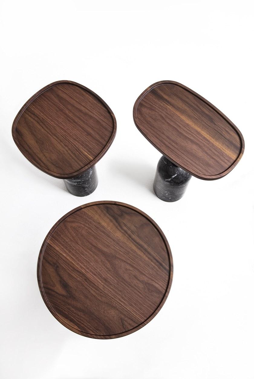 Porada Овальный журнальный столик из мрамора и столешница из ореха каналетта Twenty sun-id-1429439 - Вид №3