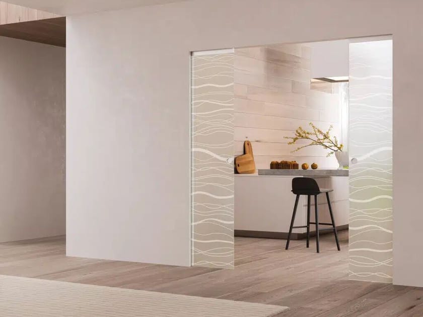 Все стеклянные раздвижные дверные панели с декором Eclisse панели для дверей ARCH-00064305