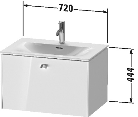 BR421104949 Тумбочка подвесная Brioso #BR4211 720 x 479 мм Графит матовый, декор Duravit - Вид №1
