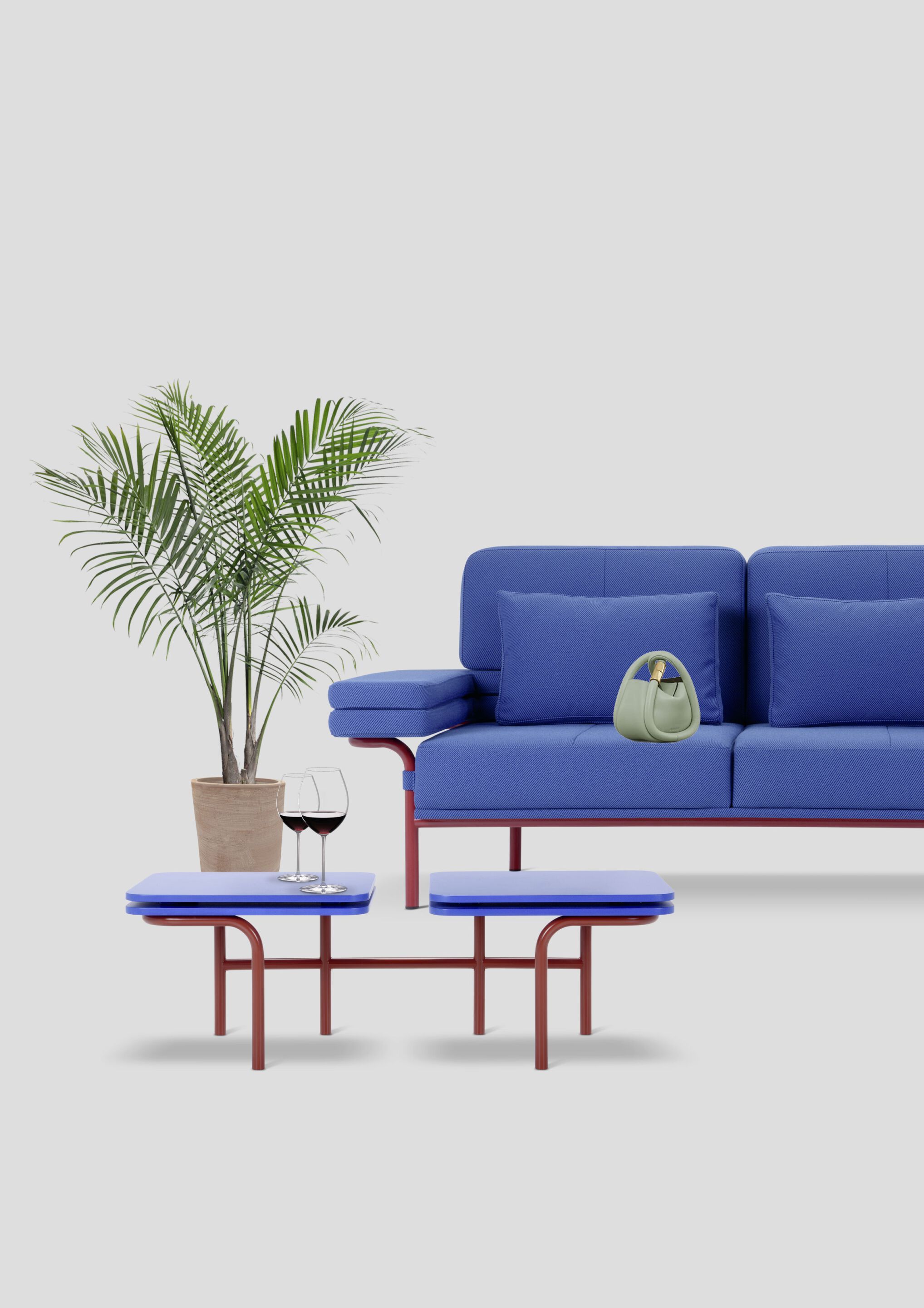 Низкий журнальный столик с трубчатым металлом и столешницами из лакированного МДФ Adrenalina ARCH-00148446 - Вид №3