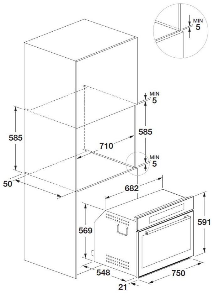 Fulgor Milano Встраиваемая многофункциональная духовка с сенсорным экраном класса а +  Fco 7515 tem  - Вид №1