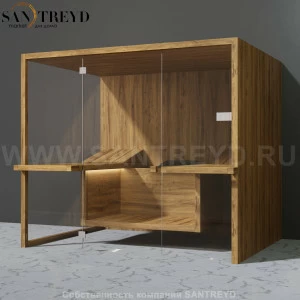 Effegibi AIR SA91100003 Сауна. Установка: к стене. Мощность: 10,5 кВт макс. Размеры: длина 247 см, ширина 182 см. Отделка: осина термообработанная.