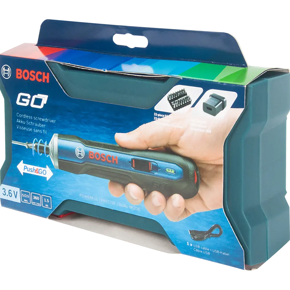 Отвертка аккумуляторная Bosch Go, 3.6 В Li-Ion 1.5 Ач, набор бит 33 шт. 82146652 STLM-2138994 BOSCH PROFESSIONAL  - Вид №4