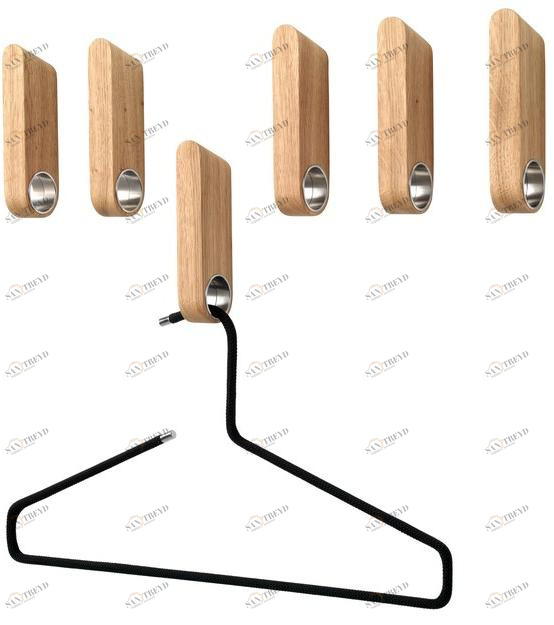 Schönbuch Настенная вешалка из нержавеющей стали и дерева Schonbuch sun-id-1381804