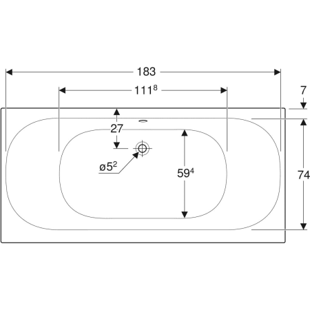 554.008.01.1 Прямоугольная ванна Geberit Soana, с узкими краями, Duo Geberit  - Вид №10