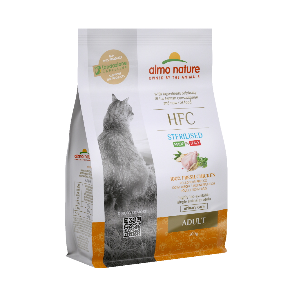 ПР0059796 Корм для кошек Adult Sterilized Chicken для стерилизованных свежая курица сух. 300г Almo Nature 