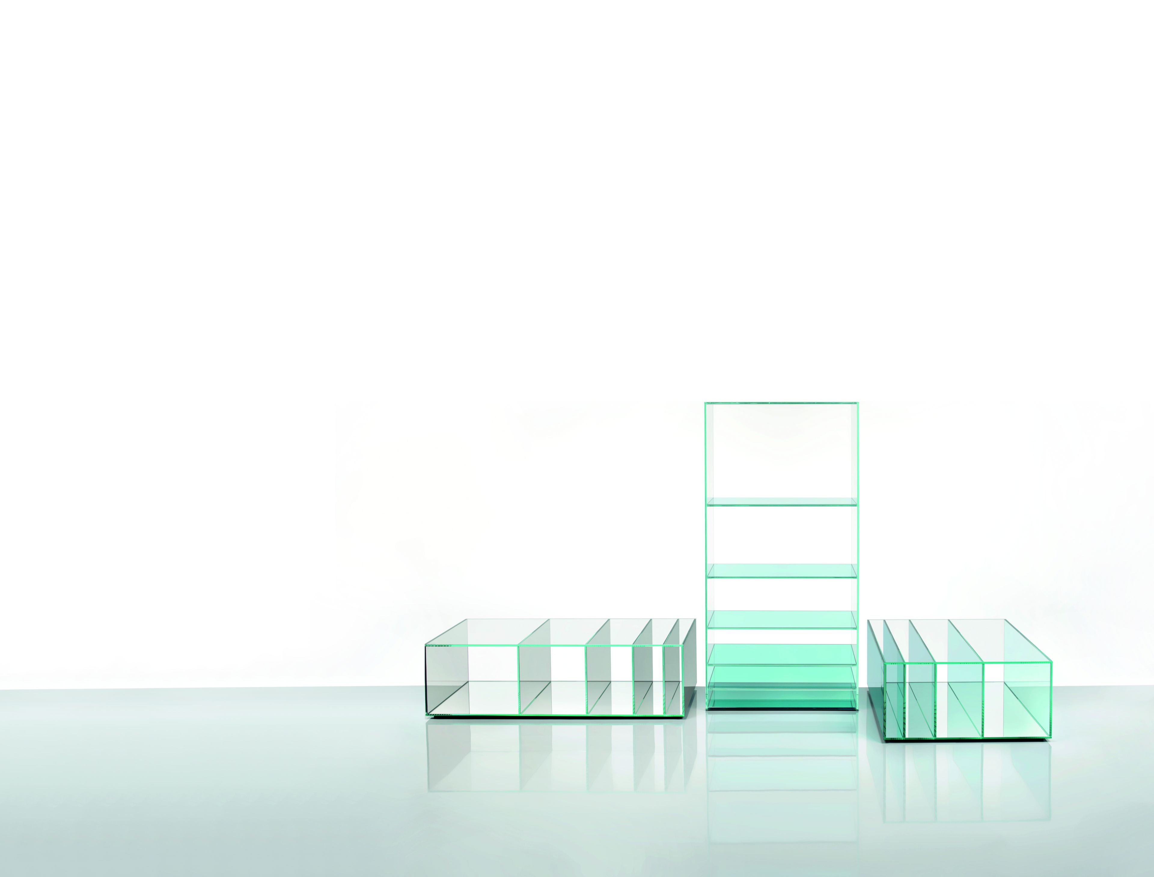 Прямоугольный Хрустальный журнальный столик с отсеком для хранения Glas Italia Deep Sea ARCH-00059563 - Вид №1