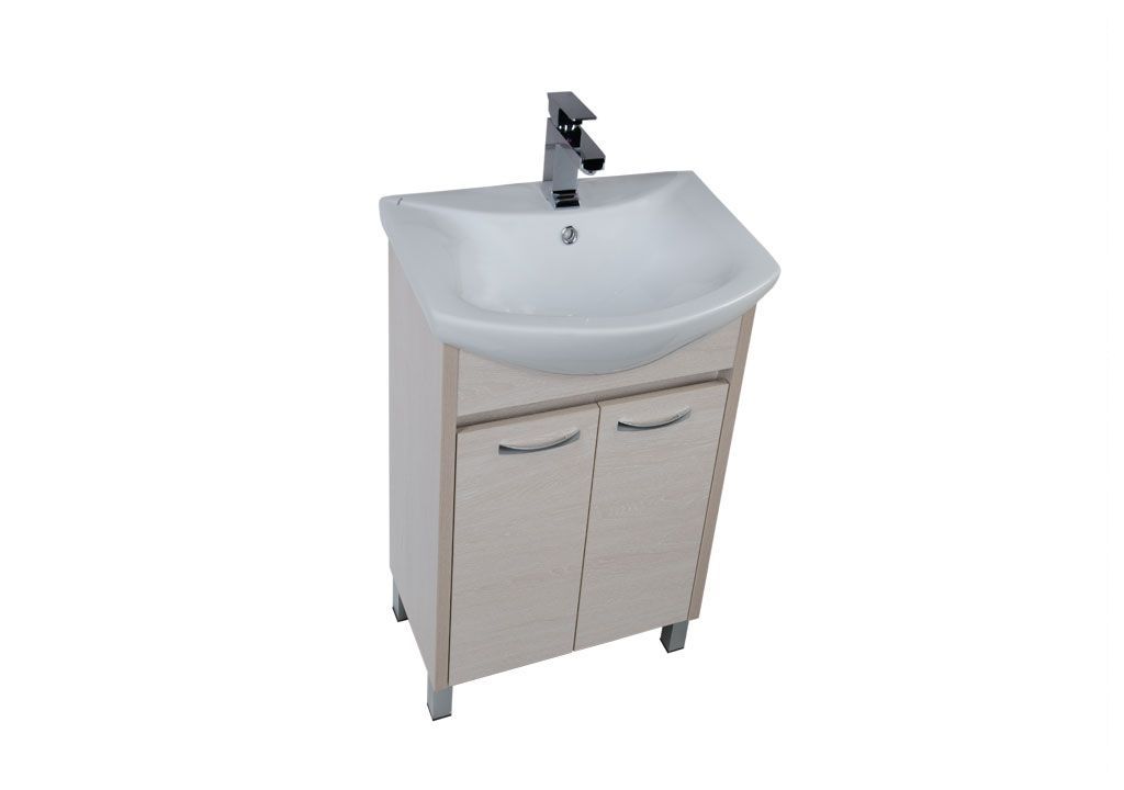 Тумба с раковиной Aquanet Донна 60 белый дуб (2 дверцы) 0016904100168863 - Вид №3