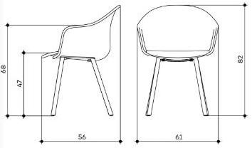 arrmet Стул из ткани с подлокотниками Máni armshell fabric sun-id-1415333 - Вид №3