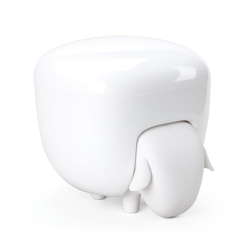 QL10227-WH-WH Держатель для ватных дисков sheep белый Qualy  - Вид №1