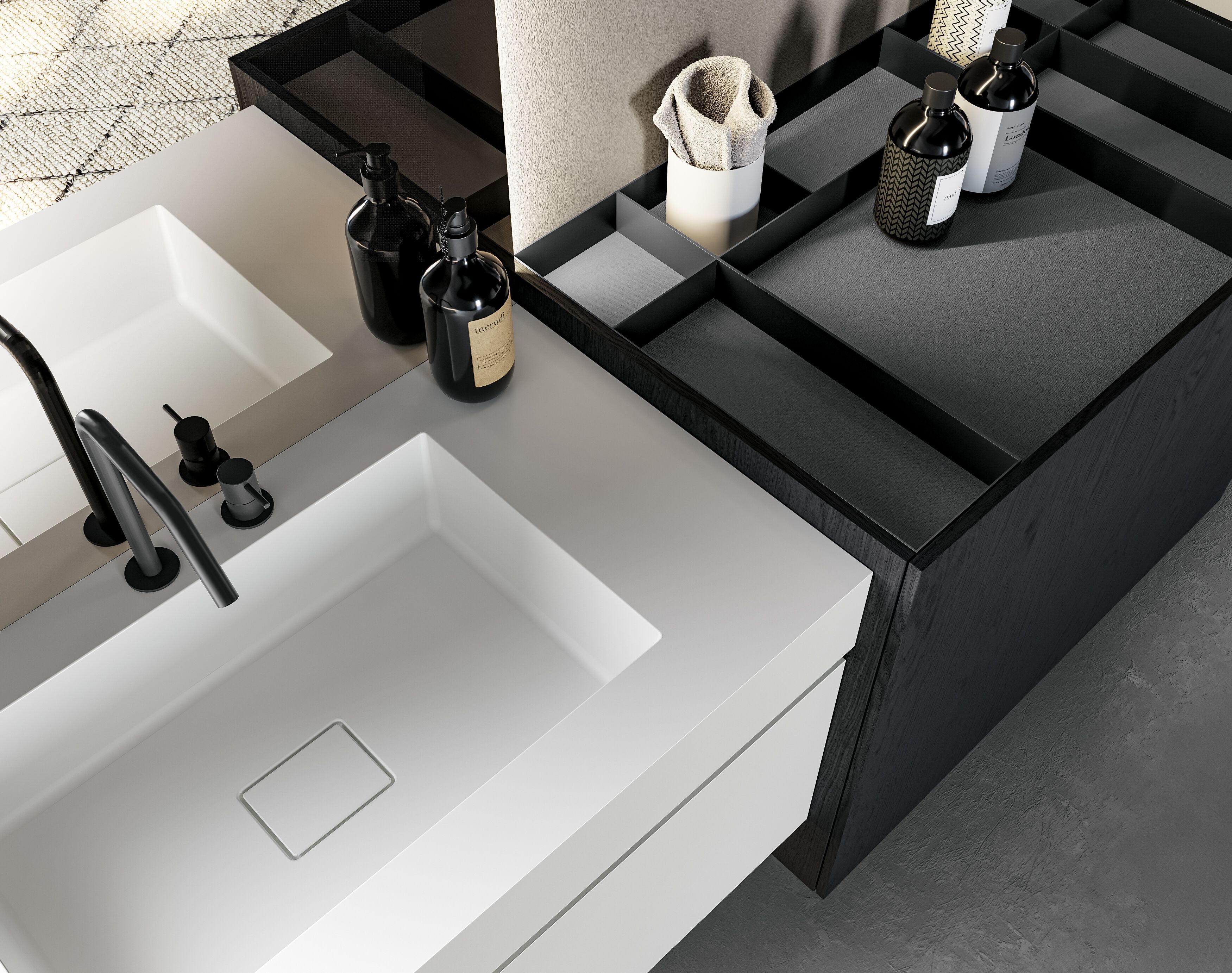 Подвесной туалетный столик с выдвижными ящиками, зеркалом и колоннами Birex Facto ARCH-00119532 - Вид №2