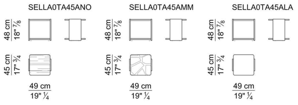 Высокий квадратный журнальный столик из МДФ i 4 Mariani седло ARCH-00058961 - Вид №2