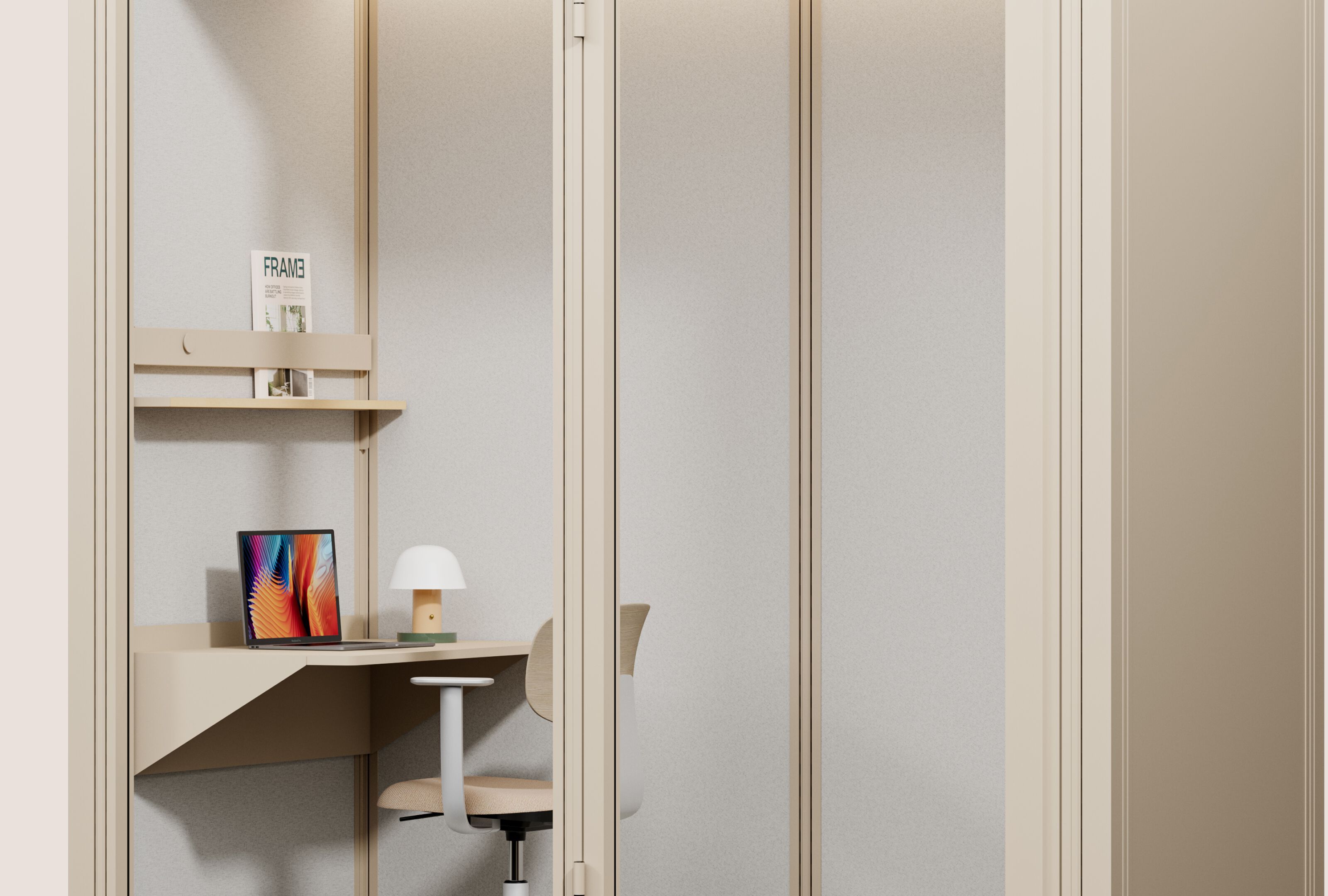 Одноместная акустическая офисная кабина со встроенным освещением Mute Modular ARCH-00121121 - Вид №2