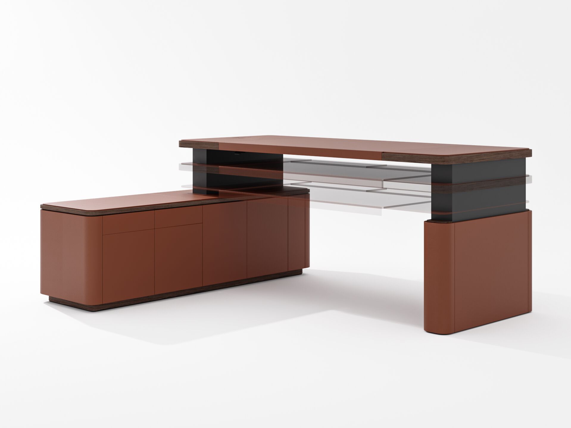 Направленный регулируемый по высоте стол со встроенной полкой PROF ARCH-00007529 - Вид №1