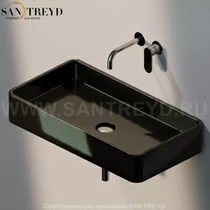 MWL759017 Подвесная раковина настенная прямоугольная Ceramica Flaminia Miniwash черная