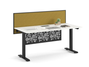 Прямоугольный стол со звукопоглощающими перегородками