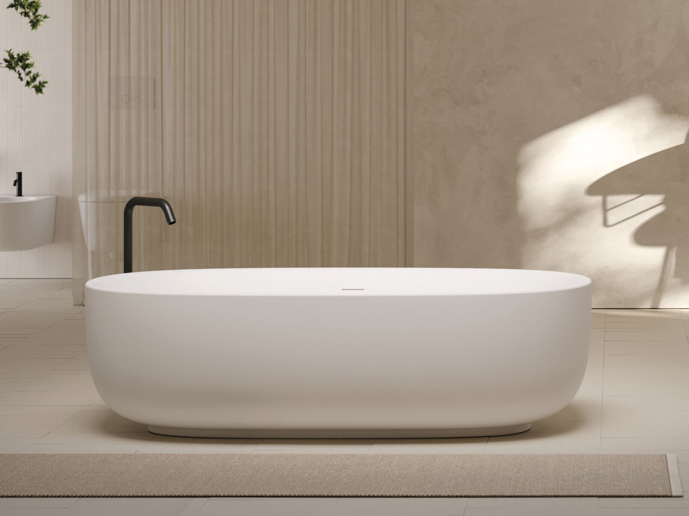 Овальная ванна в центре комнаты в Livingtec® Ceramica Globo KOI ARCH-00010981 - Вид №1