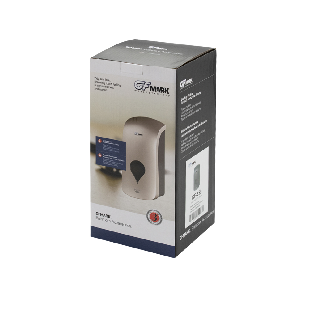 GFmark - Дозатор для ДЕЗИНФЕКЦИИ, пластик АБС, ЧЁРНЫЙ, большой, с глазком, 1000 мл,, код: 659  - Вид №5