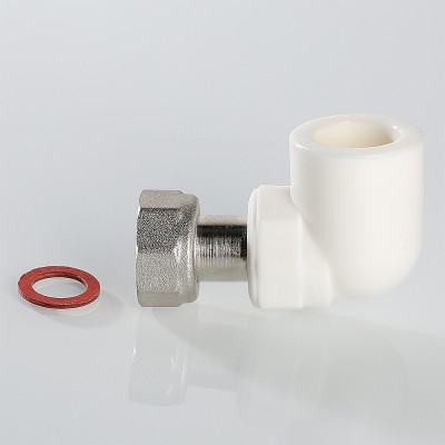 VTp.758.0.02506 Фитинг полипропиленовый – угольник с накидной гайкой Valtec 25 мм х 1"  - Вид №4