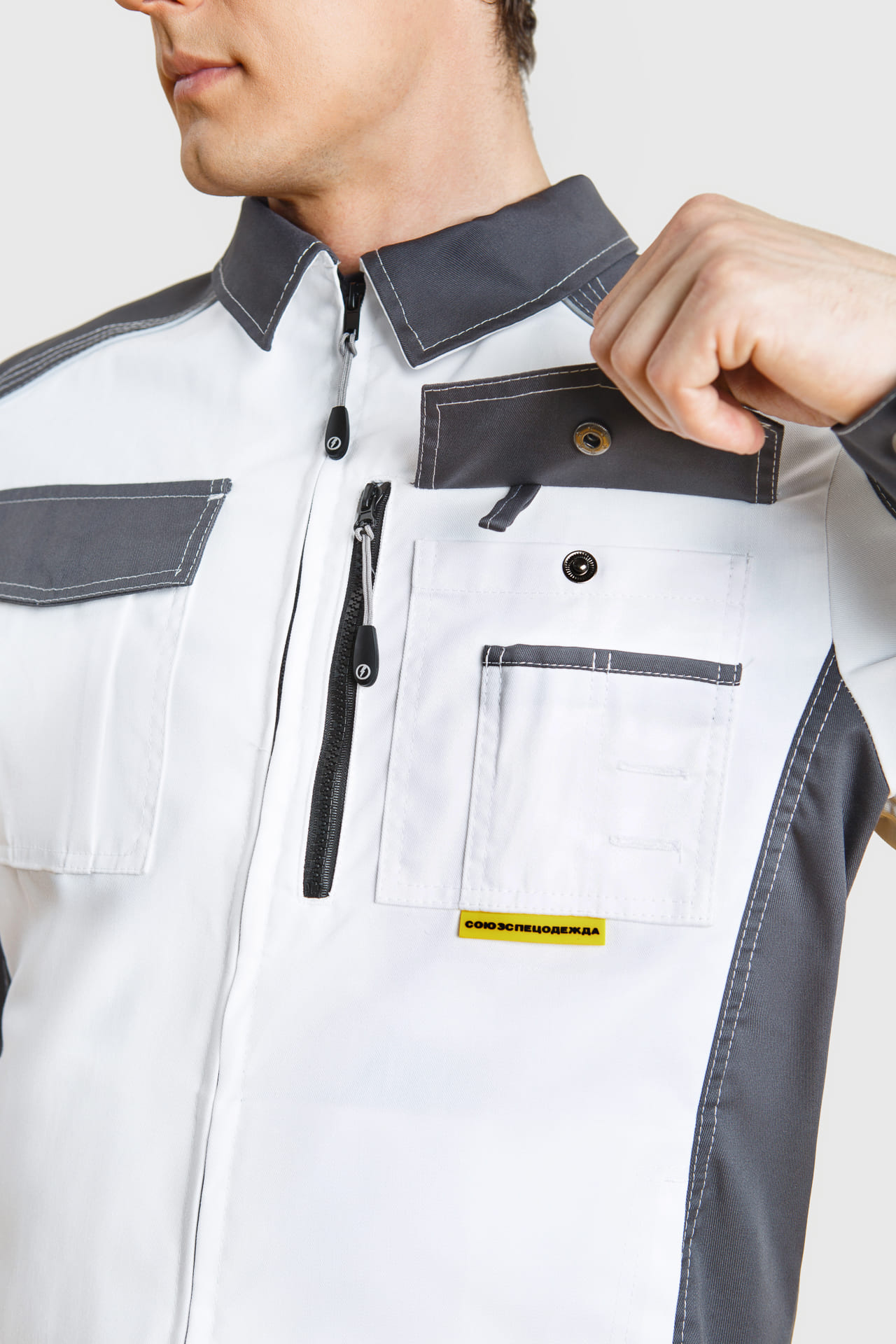 4974828 Костюм  NEW белый графит STATUS  Летняя спецодежда  размер 52-54/182-188  - Вид №10
