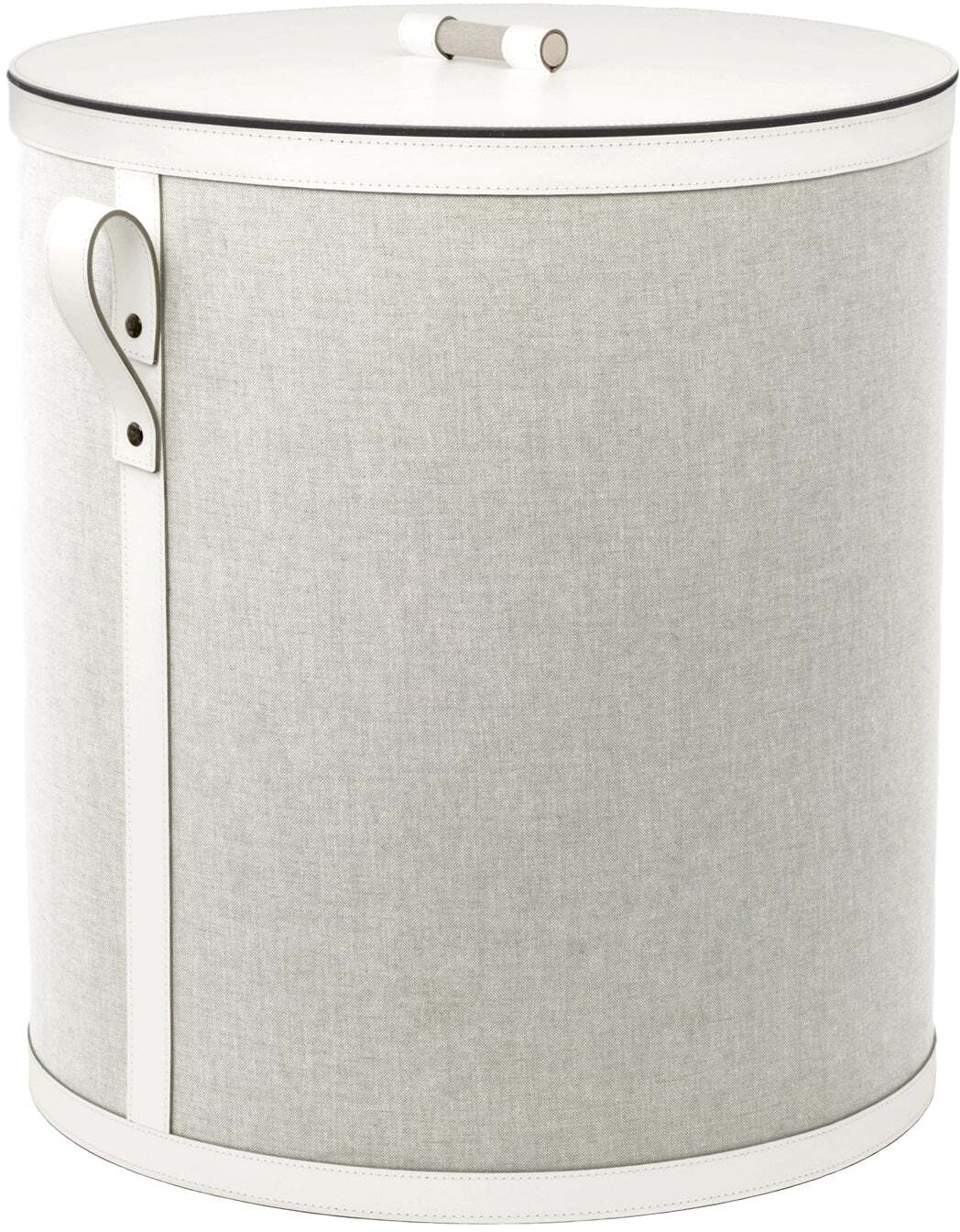 Короткая круглая корзина Penelope - Ø 45XH50 см / регенерированная кожа_черный