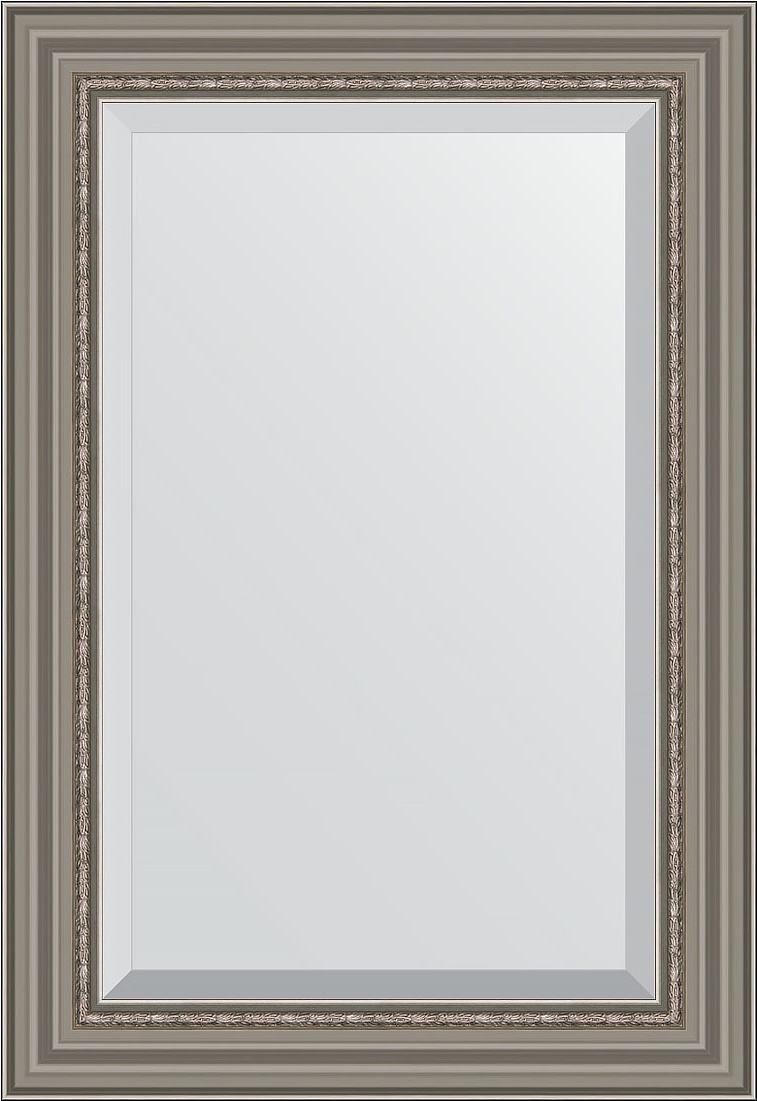 BY 1277 Зеркало с фацетом в багетной раме - римское серебро 88 mm EVOFORM Exclusive
