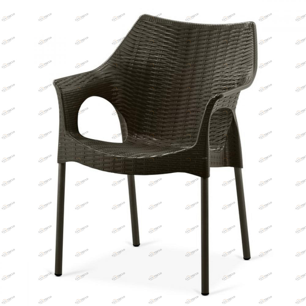 Пластиковое кресло из полипропилена коричневое AFINA  240968 Коричневый 