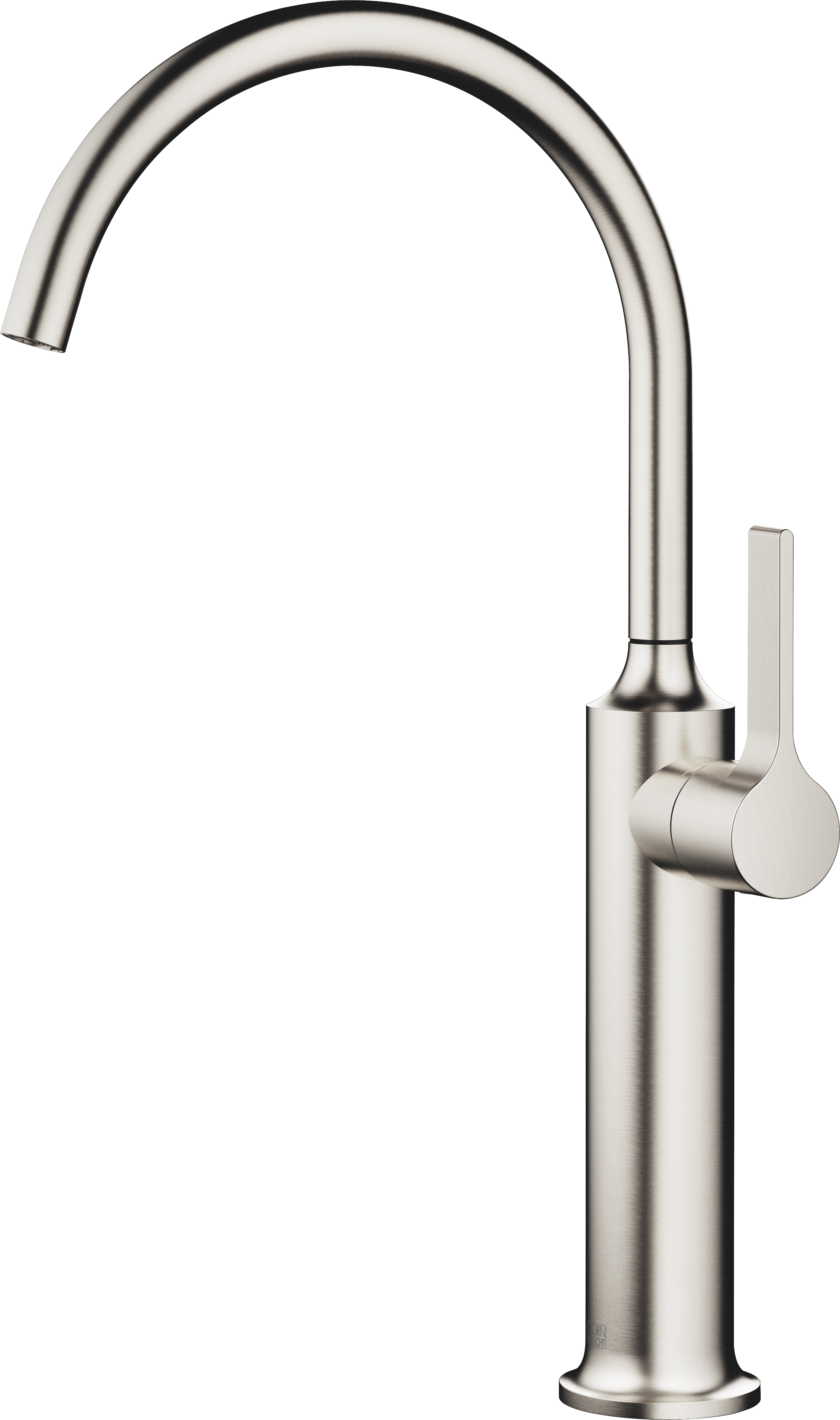 VAIA Смеситель для раковины, однорычажный, с приподнятым основанием, без донного клапана - матовая платина