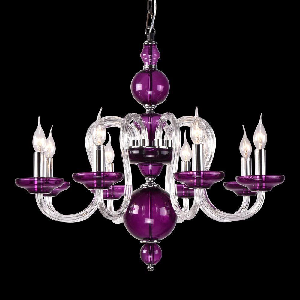 Подвесная люстра ST Luce Ninfa SL757.803.08 ST LUCE ДИЗАЙНЕРСКИЕ, NINFA PURPLE 057858 Фиолетовый  - Вид №1
