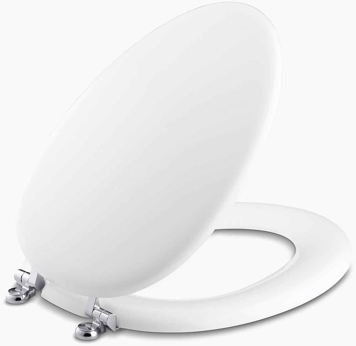 KOHLER Удлиненное сиденье для унитаза Kathryn с петлями из полированного хрома K-4701-CP-96  - Вид №1