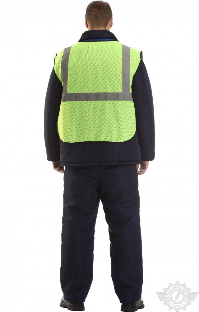 61432 Жилет сигнальный "Спектр" сетка лимонный с СВП  Сигнальная одежда  размер 64-66 Спецодежда  - Вид №3