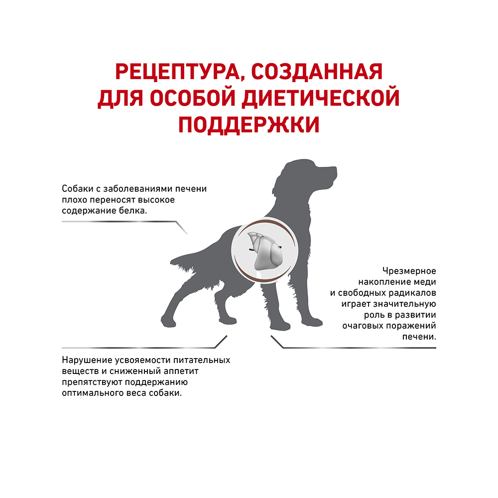 Т0023185 Корм для собак Vet Diet Hepatic HF16 при заболеваниях печени, птица сух. 1,5кг ROYAL CANIN  - Вид №2