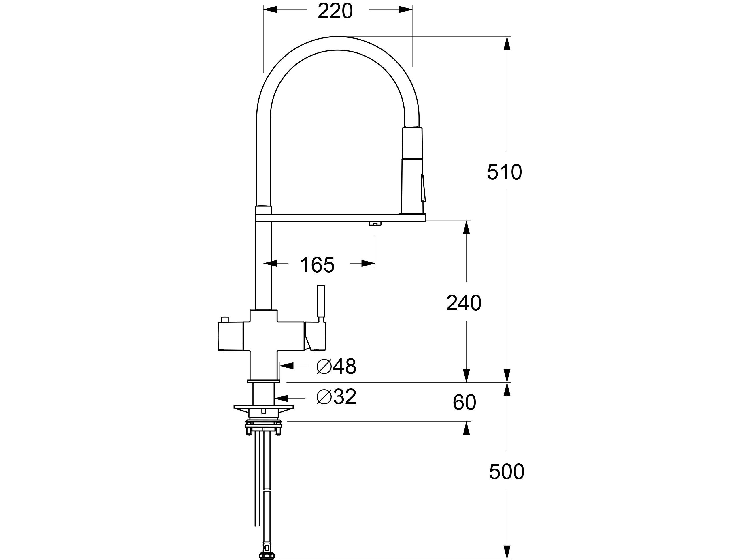 Электронный смеситель для кухни с выдвижным ручным душем GUGLIELMI RUBINETTERIE Pura ARCH-00095866 - Вид №5