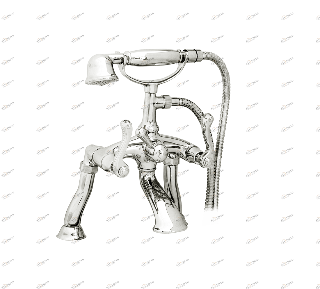 Gentry Home Смеситель для умывальника на три отверстия с выдвижным краном Tiffany Nickel GH100141