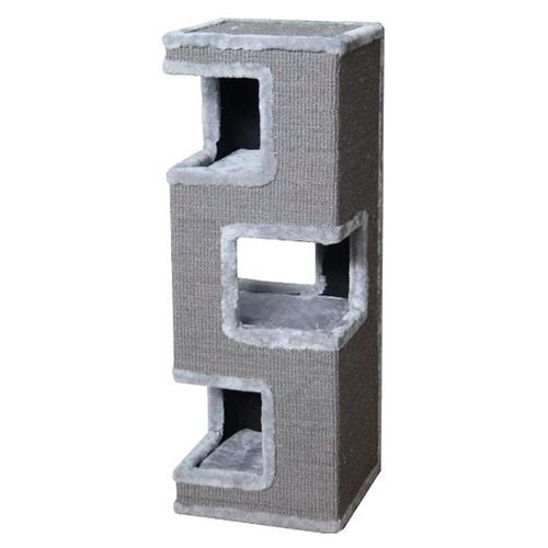 ПР0039874 Дом-когтеточка для кошек Лабиринт 35х35х100см серый Foxie 