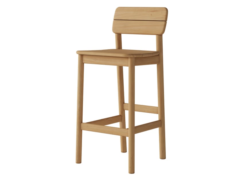 Высокий стул из тикового дерева со спинкой Case Tanso ARCH-00009617