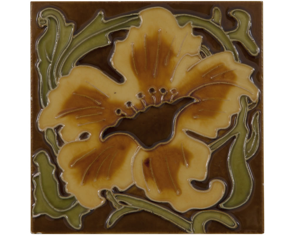 LGC091 Набор из 10 плиток с желтыми цветами Сarronheating 