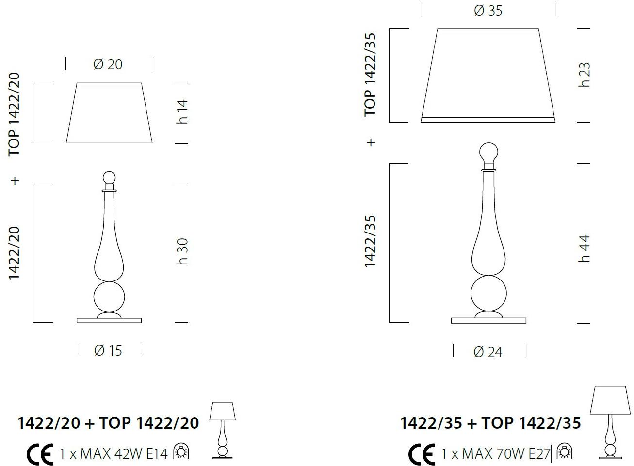 Sylcom Настольная лампа из стекла Carola 1422 - Вид №2