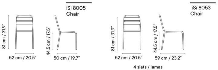 iSimar Штабелируемый садовый стул из алюминия Barceloneta 8005 / 8053 - Вид №5