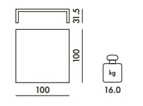 ПММА квадратный низкий садовый стол Kartell INVISIBLE ARCH-00003405 - Вид №4
