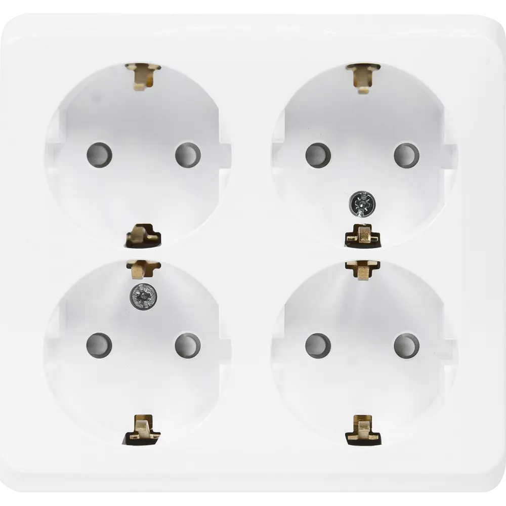 Четверная розетка SYSTEME ELECTRIC Этюд с заземлением для открытого монтажа 17985643 STLM-1115975