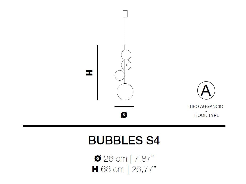 Подвесной светильник из железа и стекла Euroluce Lampadari Bubbles ARCH-00130544 - Вид №2