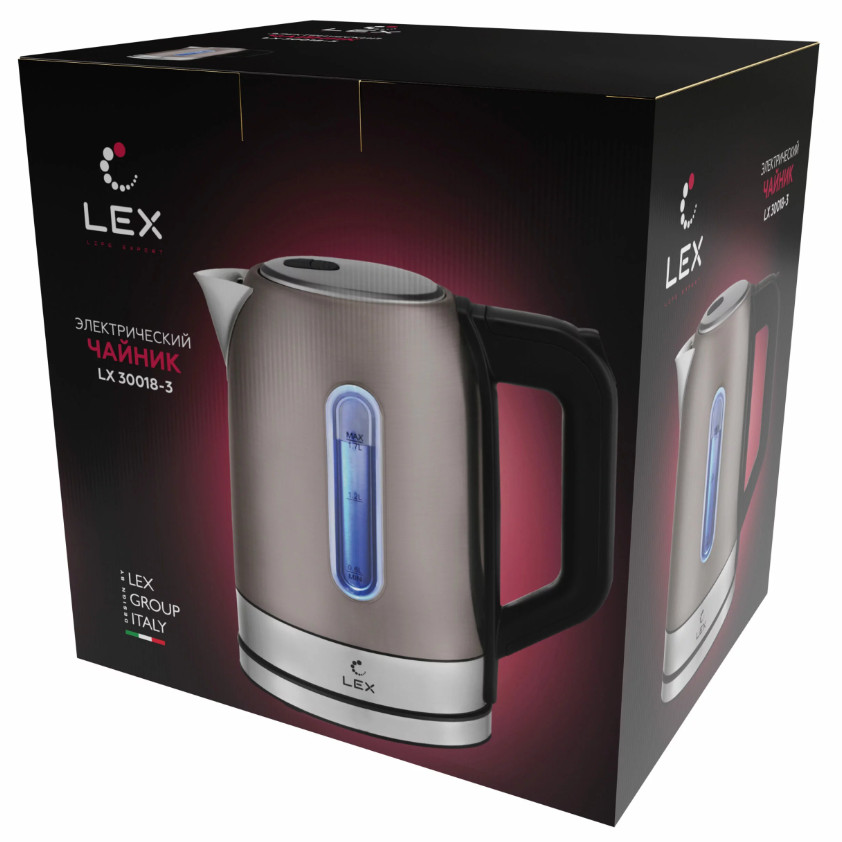 9034358 Электрочайник Lex LX30018-3 коричневый STDN-0049764 - Вид №2