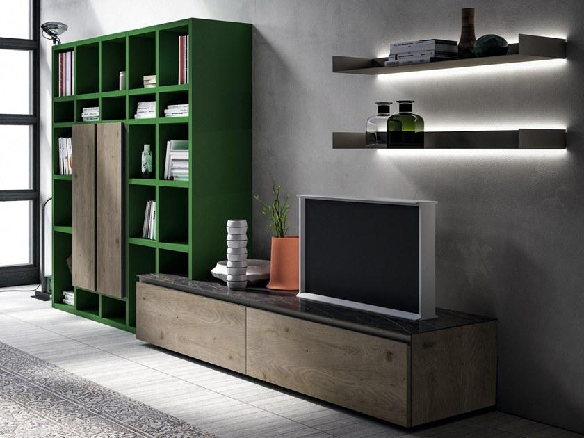 Dall'Agnese Стенка для хранения из лакированной древесины в современном стиле со встроенным освещением Slim & speed up sun-id-1447853 - Вид №1