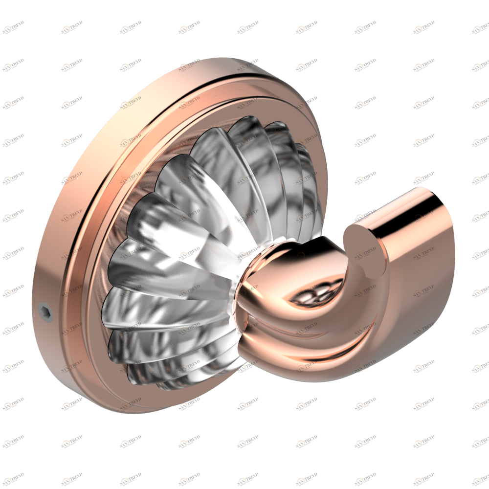 U1D-508 Крючок для халатов одинарный Thg-paris Mandarine со светлым хрусталём Розовое золото U1D-508 CAT.F