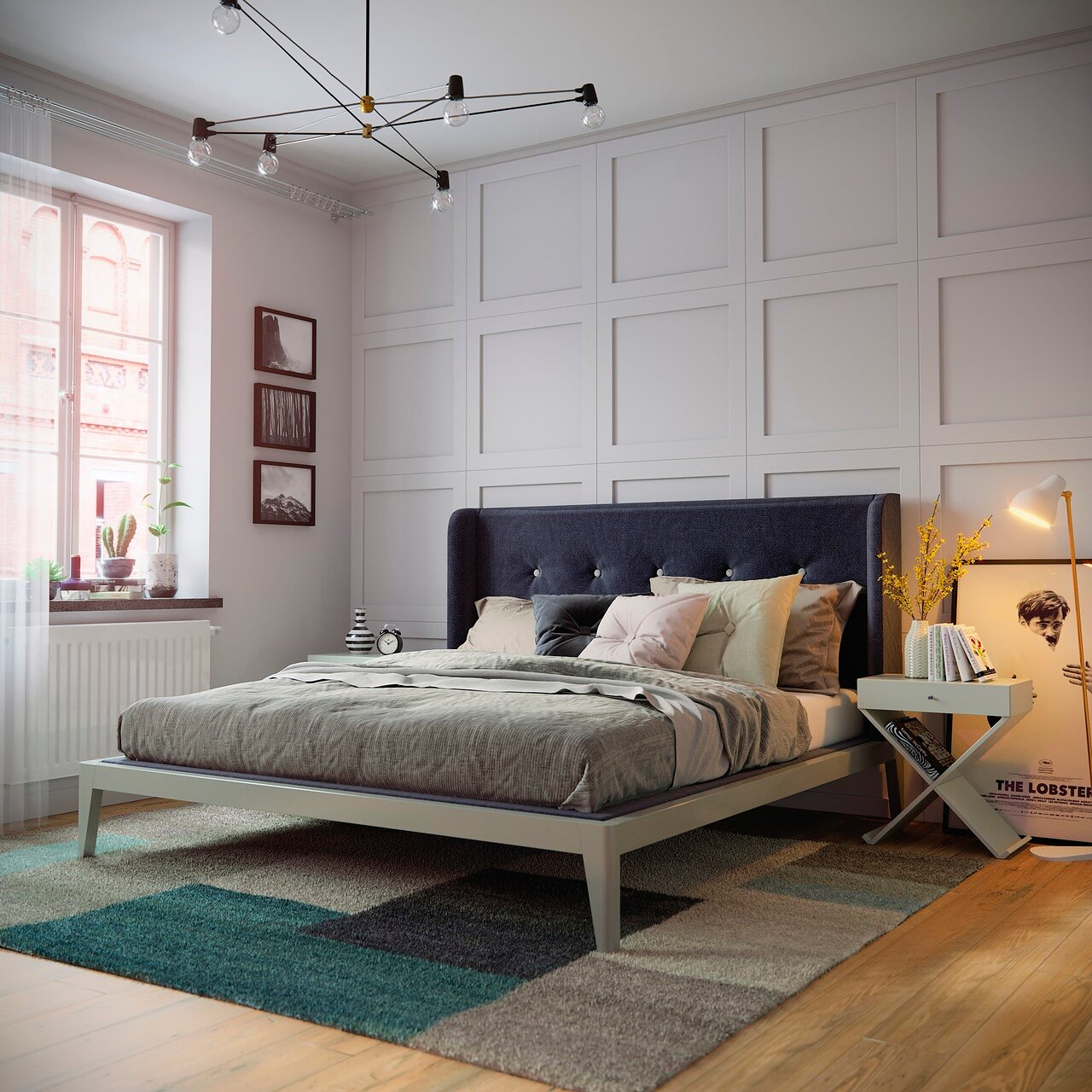 Кровать двуспальная 160x200 темно-синяя Fly soft new BRAGIN DESIGN ДИЗАЙНЕРСКИЕ 256417 Белый;синий  - Вид №3