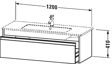 KT642100909 Ketho Тумбочка подвесная Светло-голубой матовый декор Duravit - Вид №1