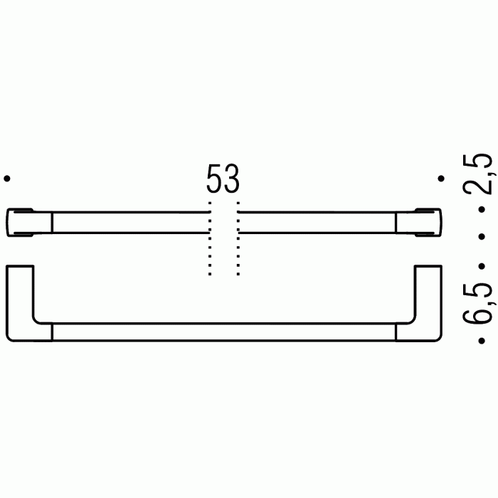 B6210 Полотенцедержатель 53 см (хром) COLOMBO LULU Colombo Design - Вид №1