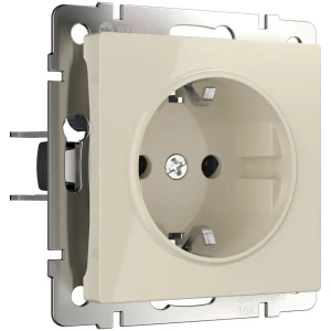 WERKEL Розетка скрытого монтажа с заземлением, цвет слоновая кость 85539974