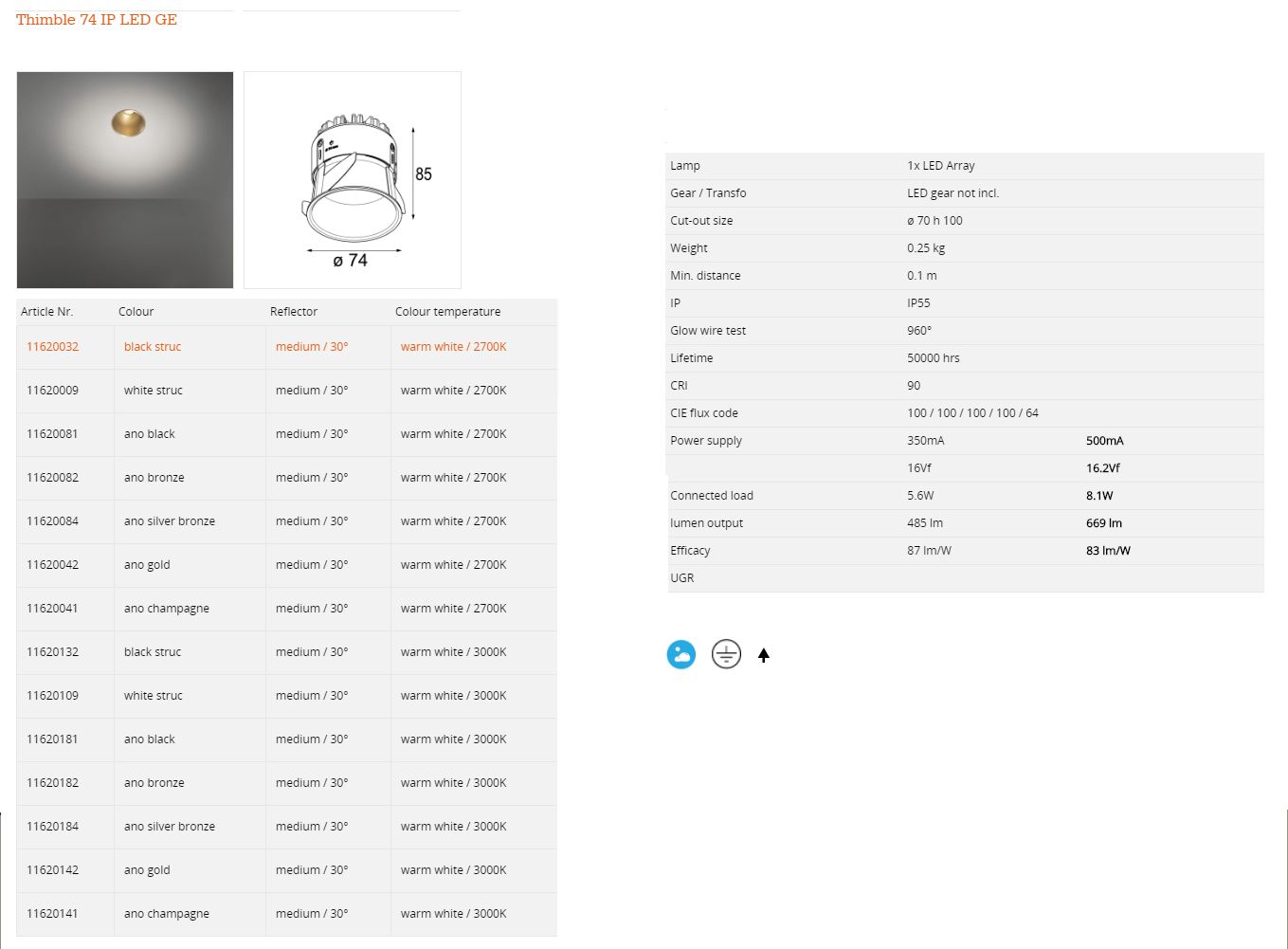 Круглый светодиодный светильник Modular Lighting Instruments наперсток ARCH-00089494 - Вид №15